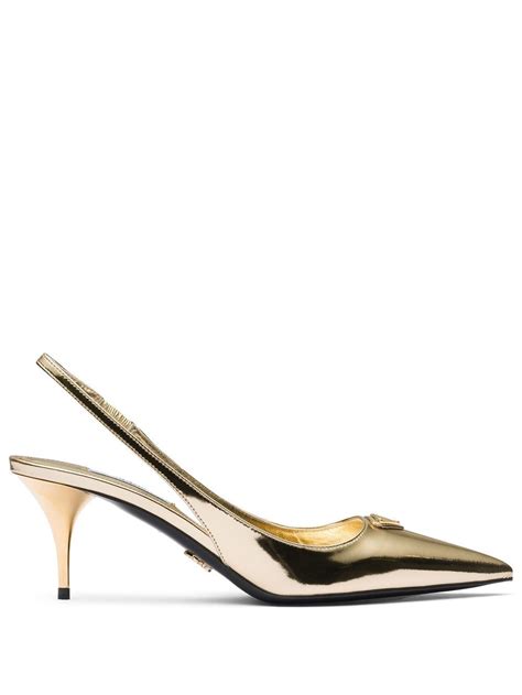 prada slingback pumps|prada metallic leather slingback pumps.